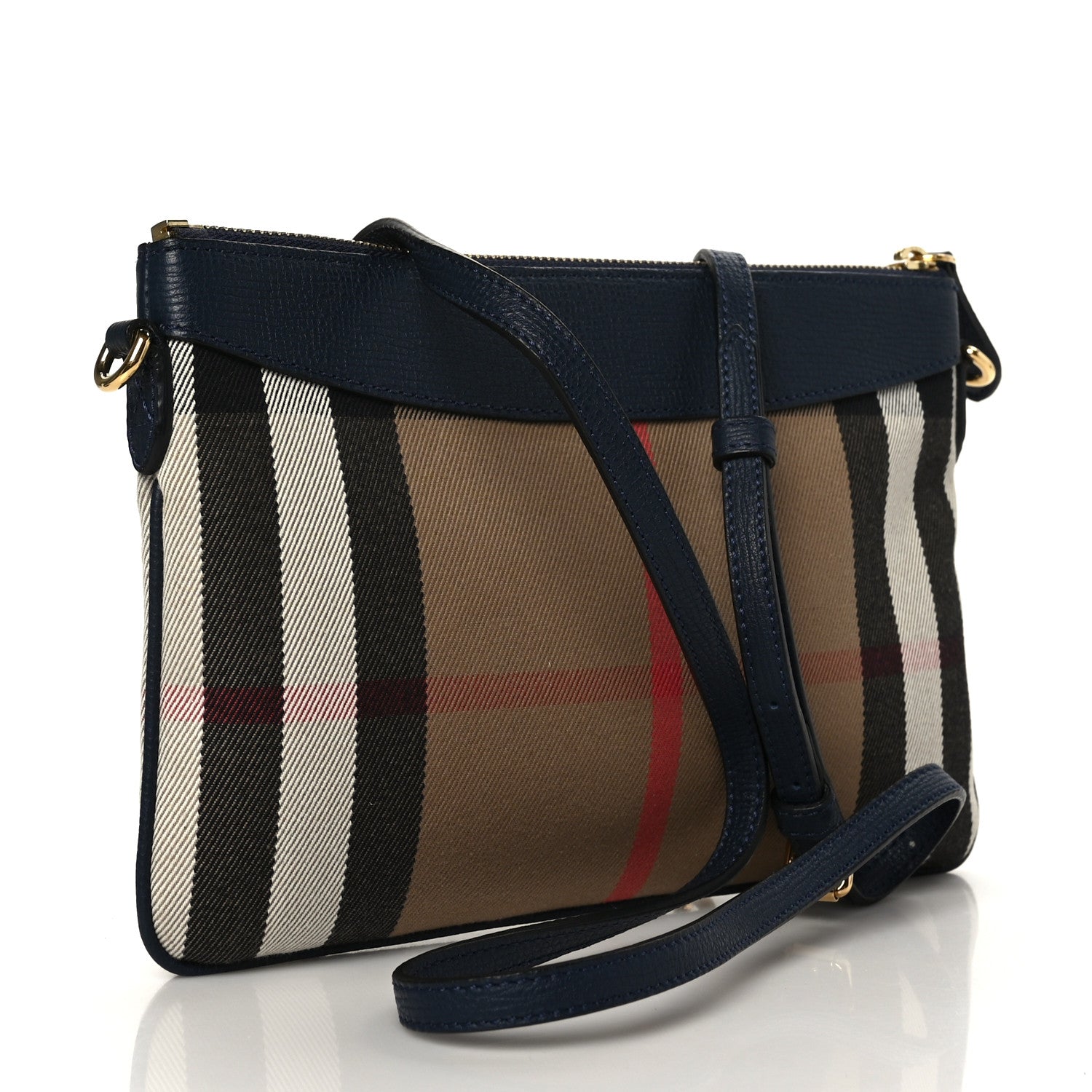 Burberry House Check Derby Peyton Crossbody Clutch Bag Navy 3 of 8