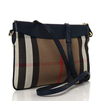 Burberry House Check Derby Peyton Crossbody Clutch Bag Navy 3 of 8