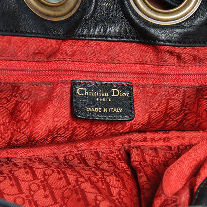 Christian Dior Lambskin Cannage Drawstring Bag Black 6 of 7