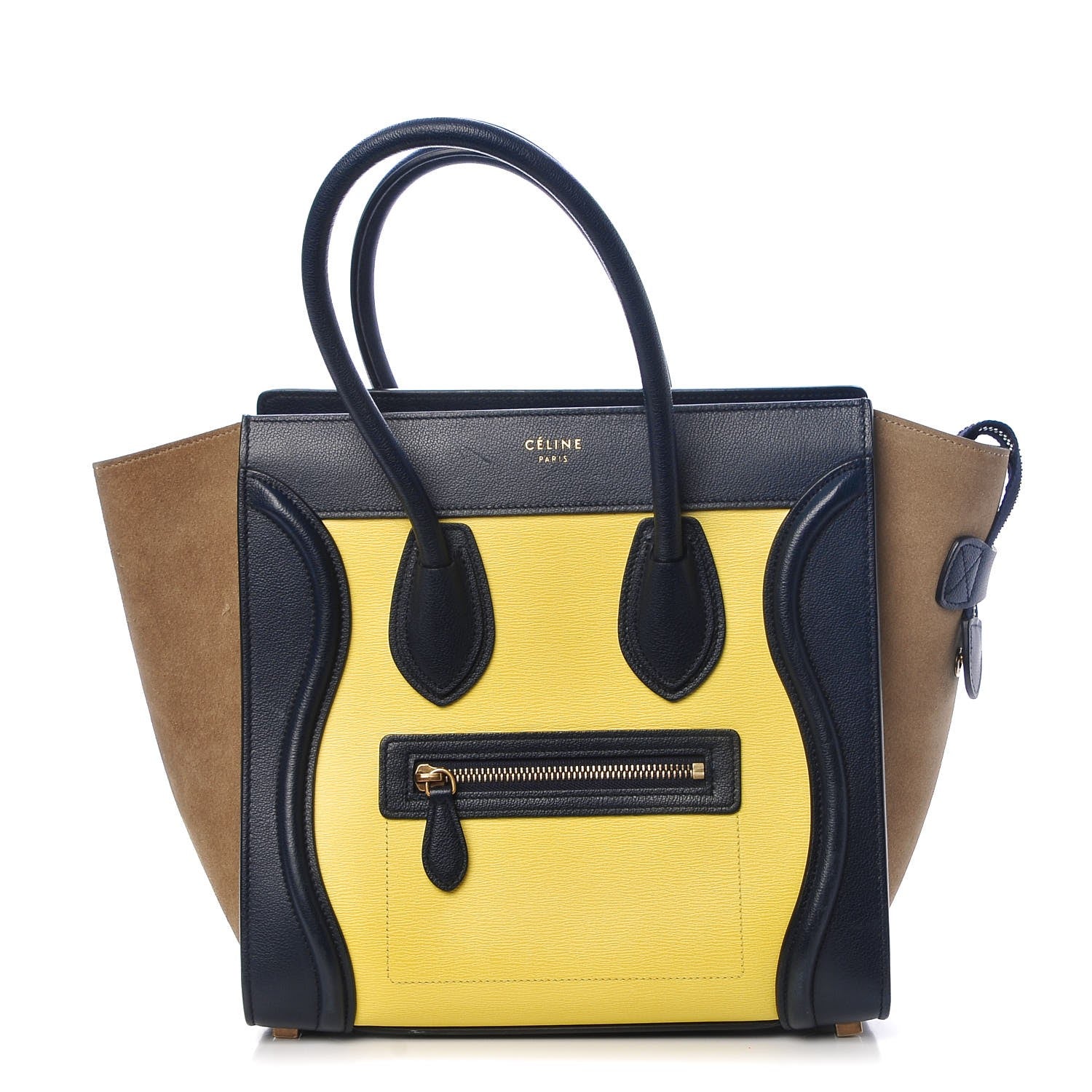 Celine Nubuck Grained Calfskin Micro Tri-Color Luggage Fluo Yellow 1 of 9