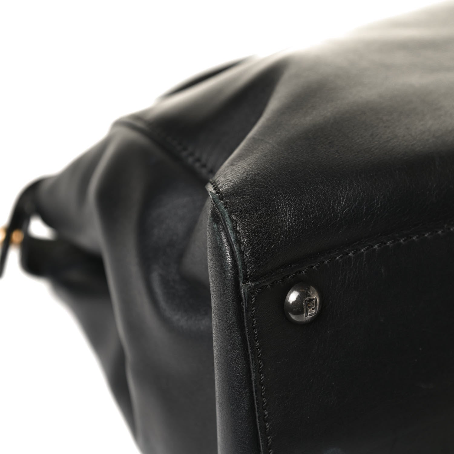 Fendi Vitello Suede Medium Peekaboo Iconic Satchel Black 13 of 13