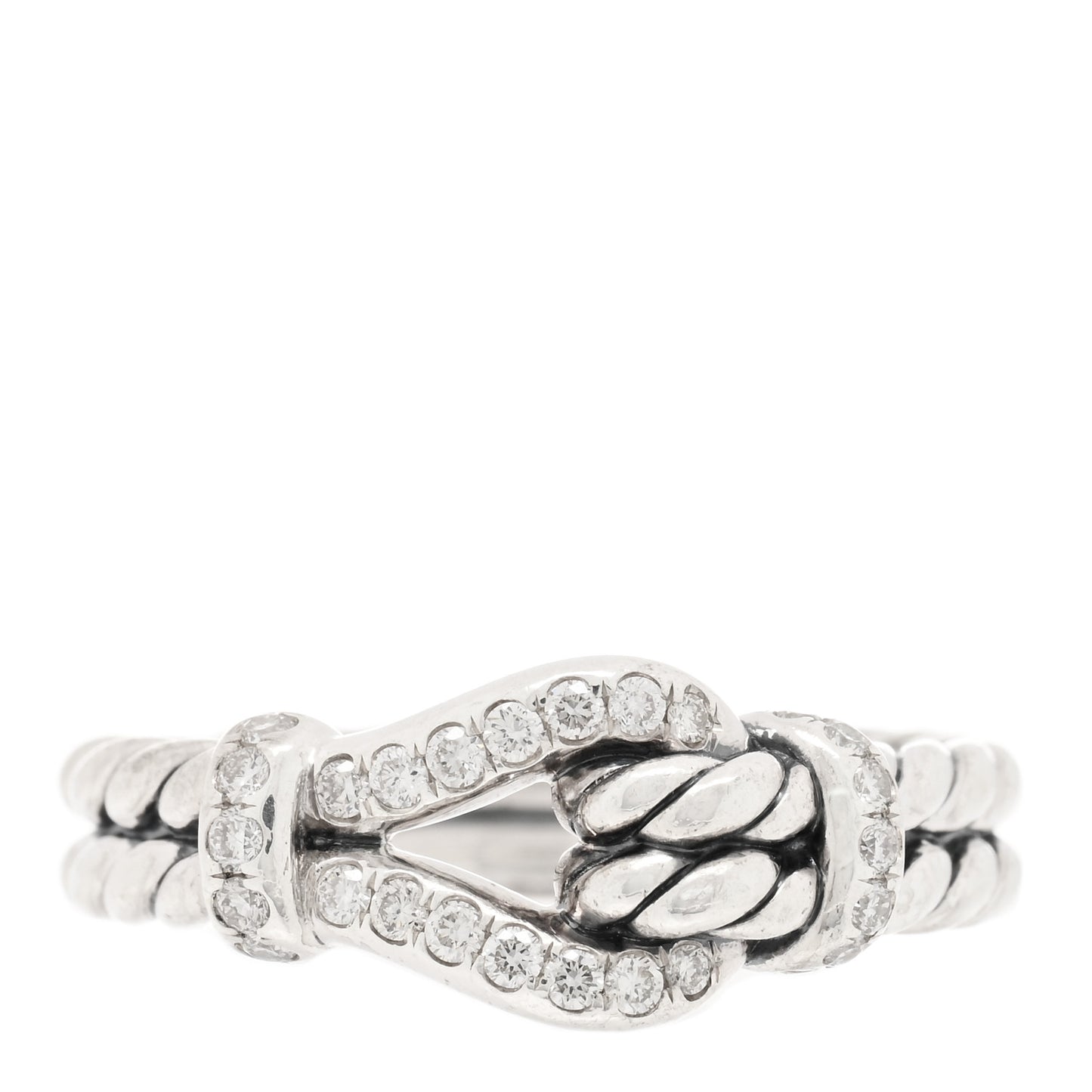 Sterling Silver Diamond Thoroughbred Loop Ring 53 6.5
