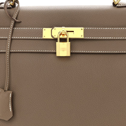 Hermes Togo Kelly Retourne 32 Etoupe 8 of 14