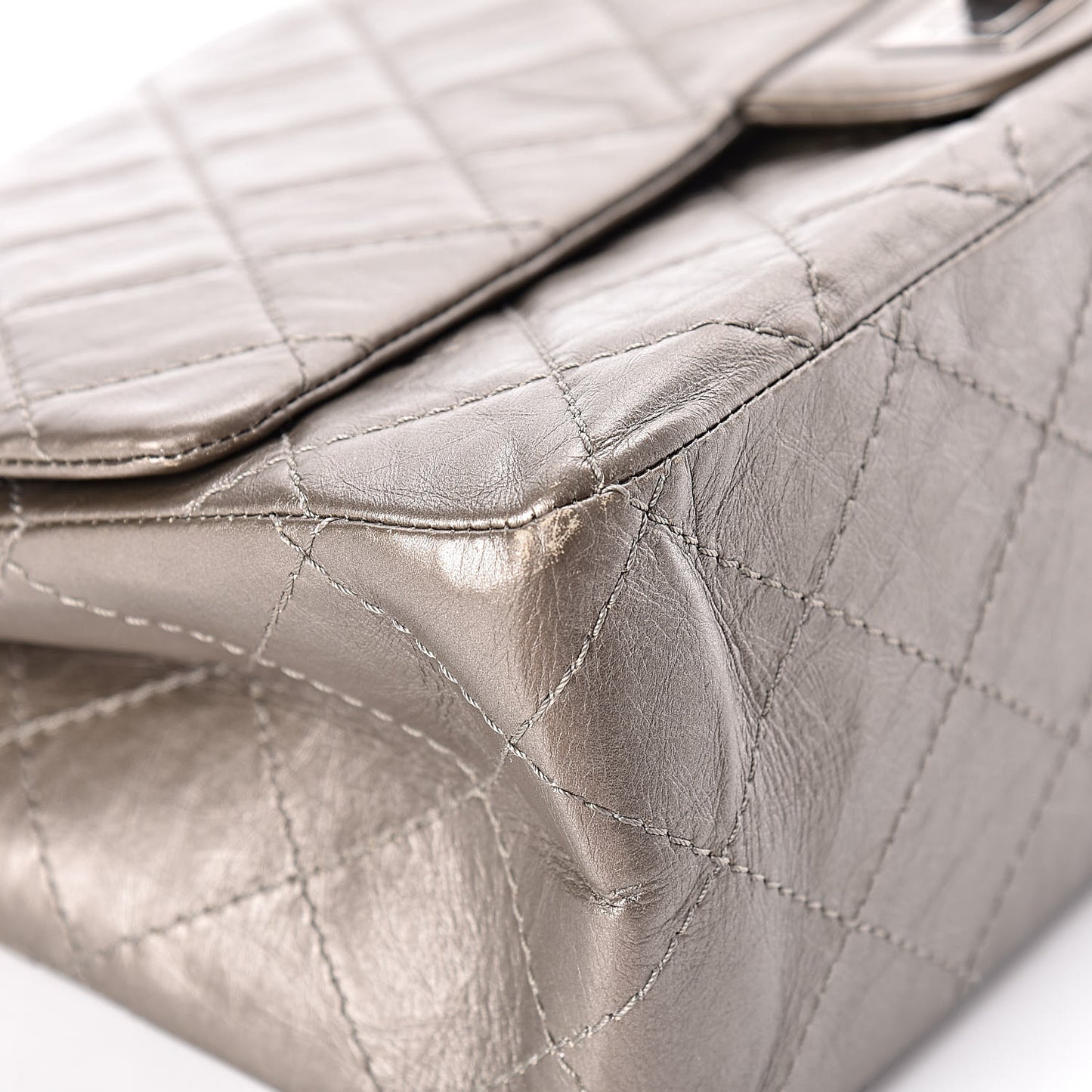 Aged Calfskin Quilted 2.55 Reissue 227 Flap Grey