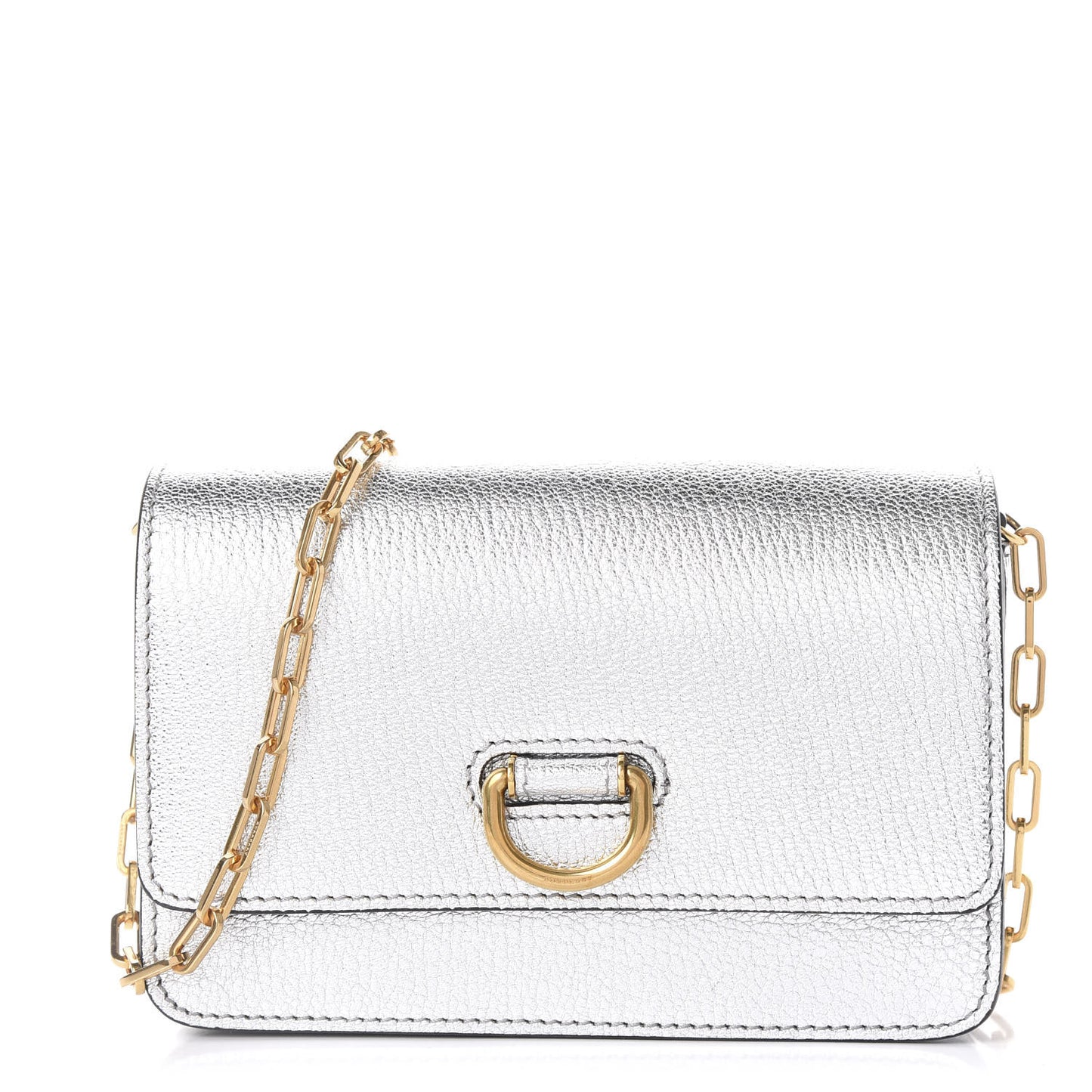 Metallic Hayes Goatskin D-Ring Mini Bag Silver