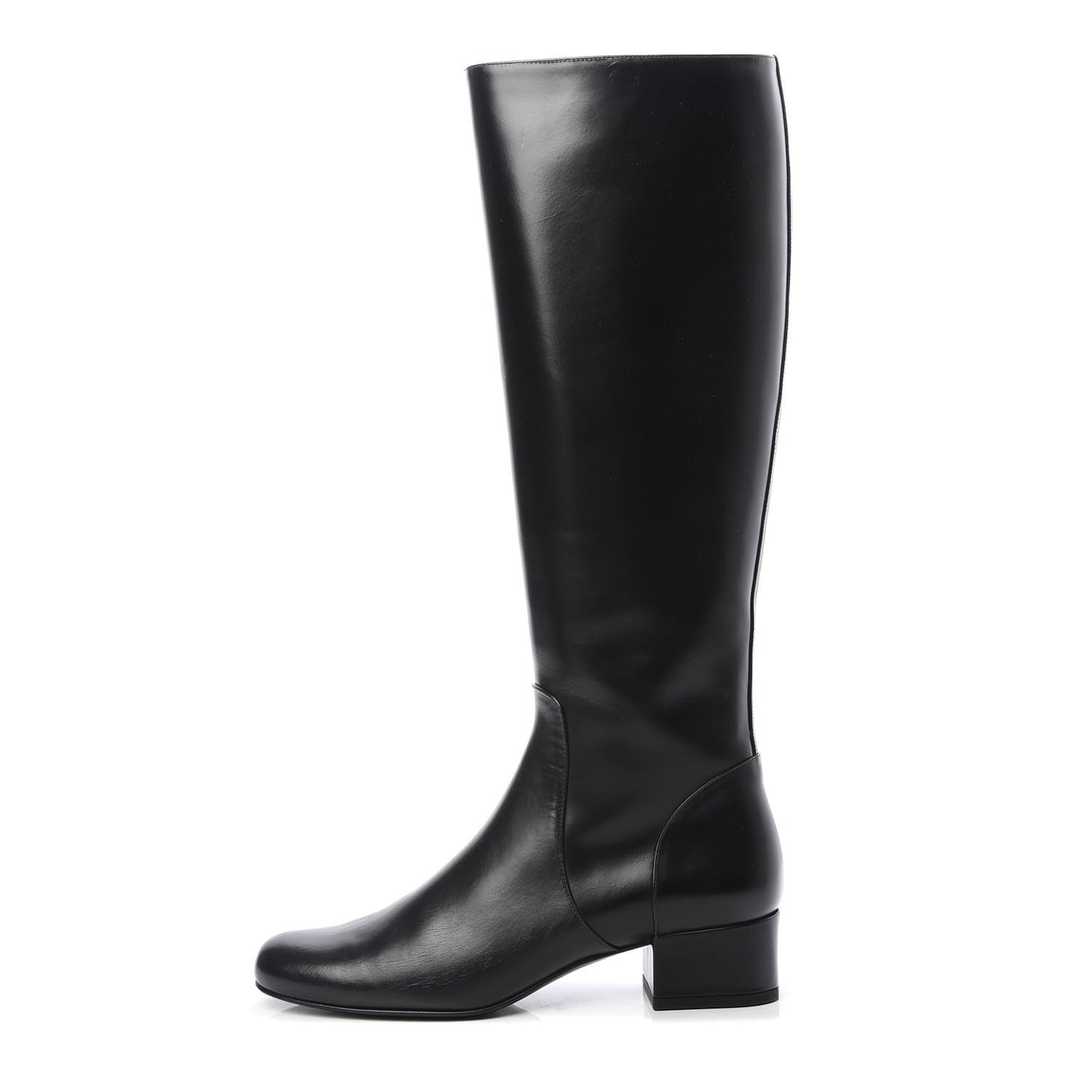 Calfskin Knee High Boots 38 Black