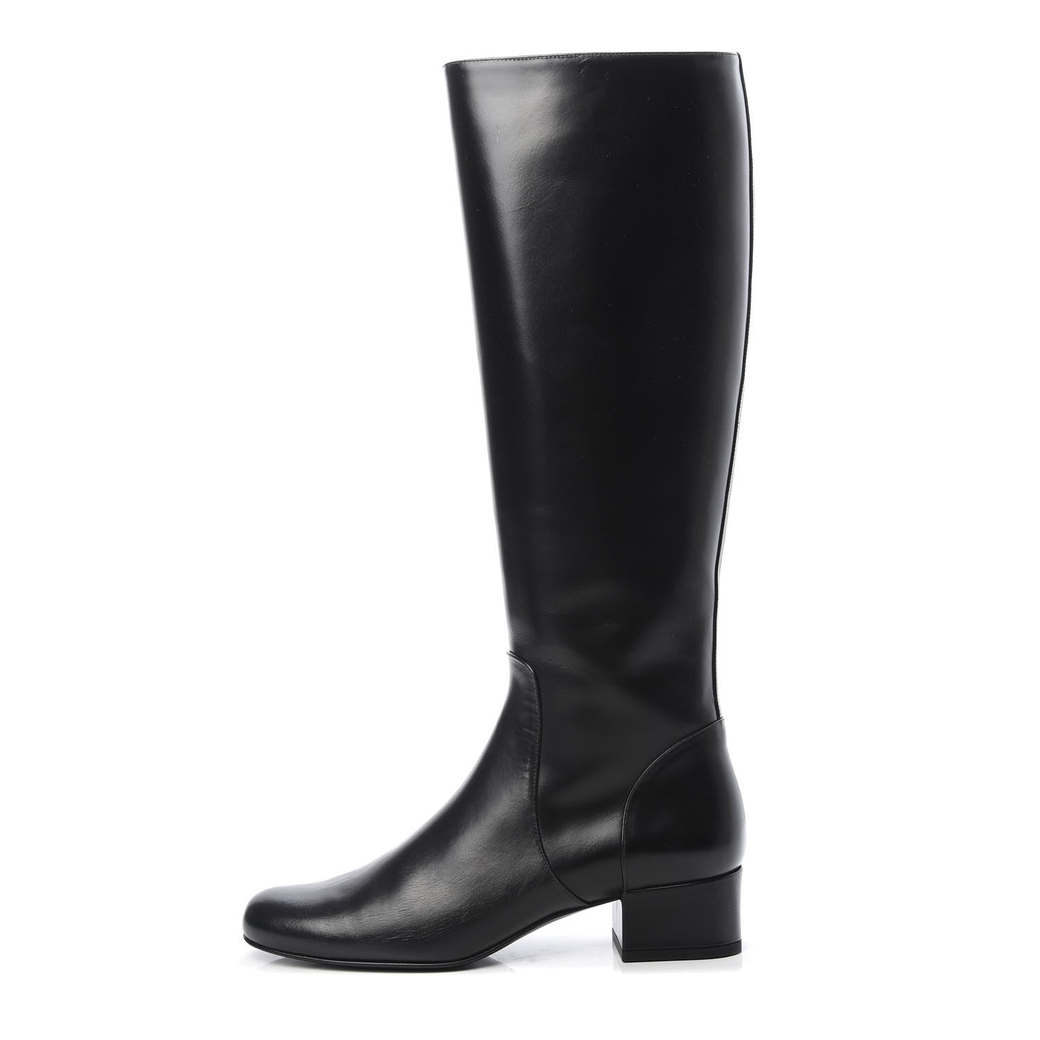 Saint Laurent Calfskin Knee High Boots 38 Black 1 of 10