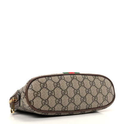 Gucci GG Supreme Monogram Textured Calfskin Web Large Ophidia Cosmetic Case Beige Ebony New Acero 4 of 11