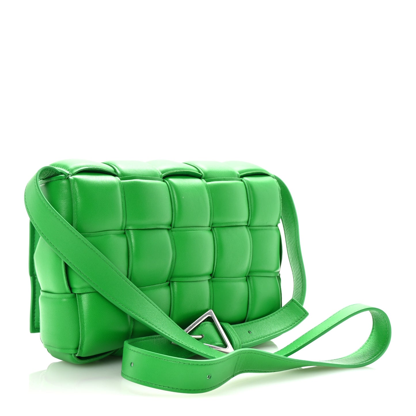 Nappa Maxi Intreccio Padded Cassette Crossbody Bag Parakeet