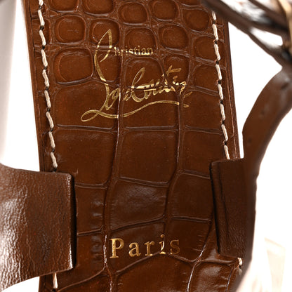 Christian Louboutin Calfskin Crocodile Embossed Cubongo Sandals 36 Biscotto 7 of 9