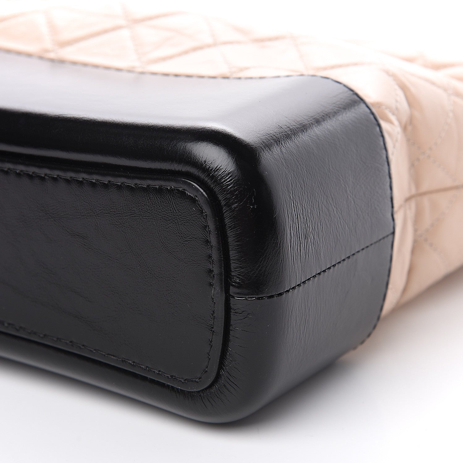 Chanel Aged Calfskin Quilted Medium Gabrielle Hobo Beige Black 8 of 9