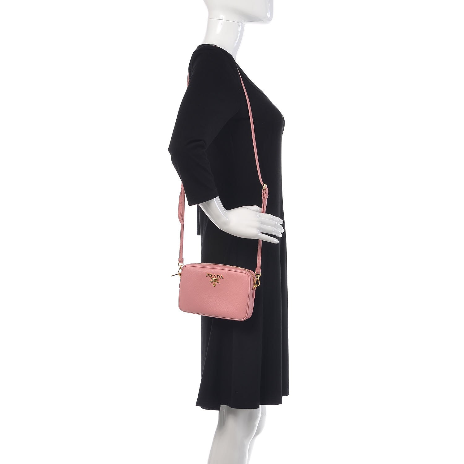 Prada Saffiano Mini Camera Crossbody Petalo 2 of 9