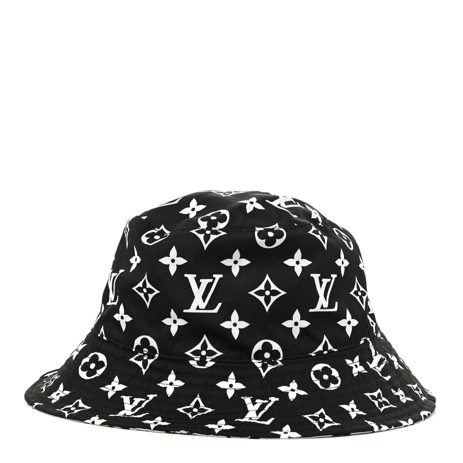 Louis Vuitton Nylon Monogram Reversible Bob Bucket Hat S Black White 2 of 5