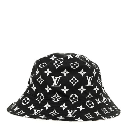Louis Vuitton Nylon Monogram Reversible Bob Bucket Hat S Black White 2 of 5