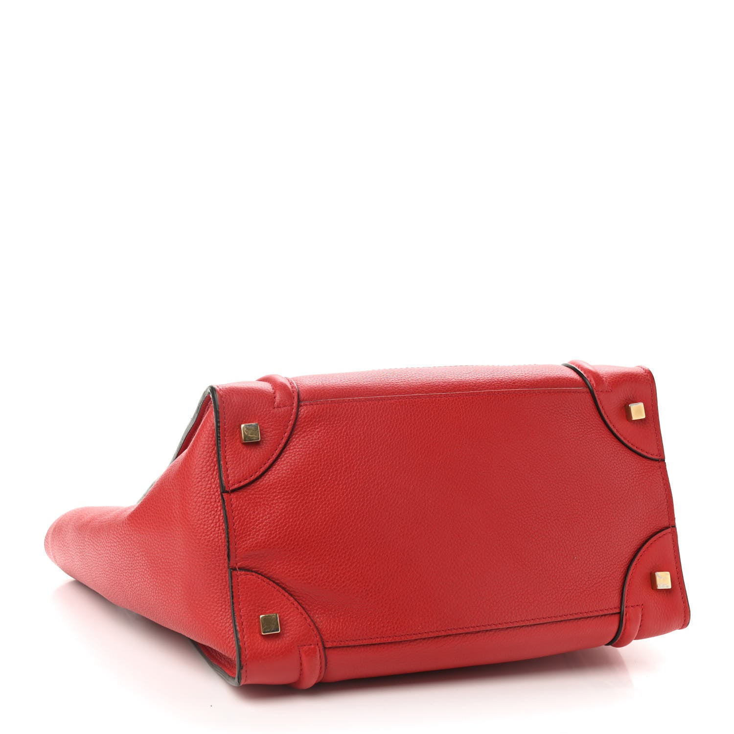 Celine Drummed Calfskin Mini Luggage Coquelicot 3 of 9