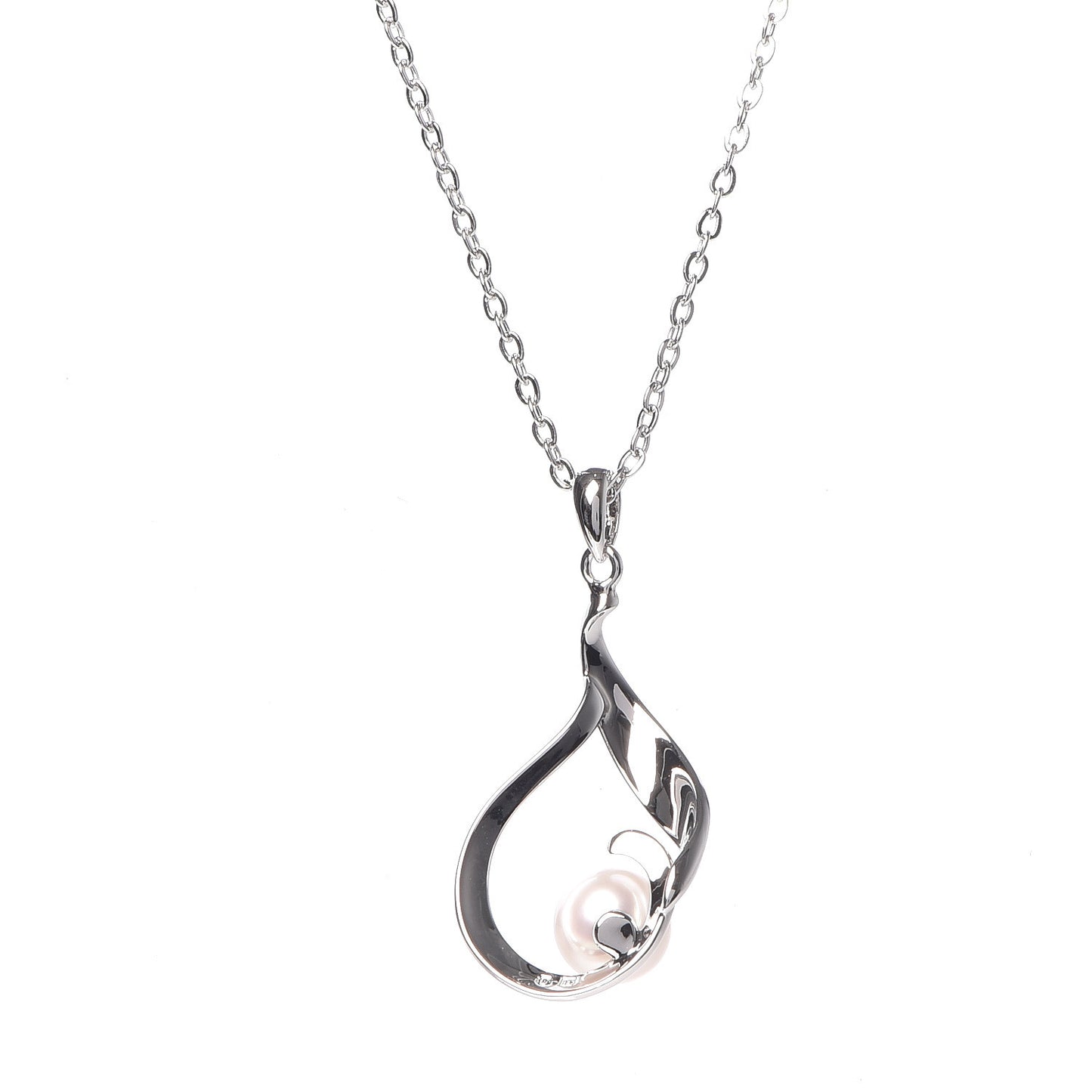 Sterling Silver Akoya Pearl 6mm Pendant Necklace