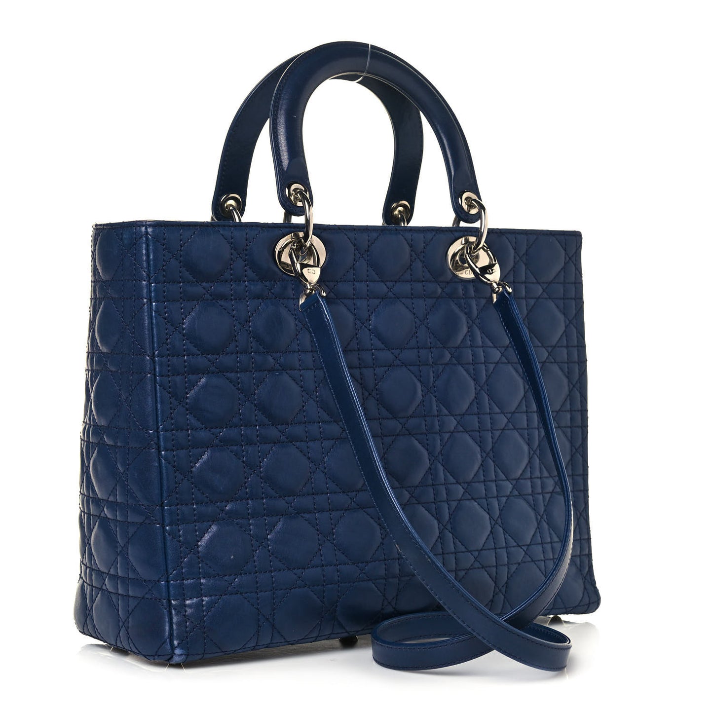 Lambskin Cannage Large Lady Dior Blue