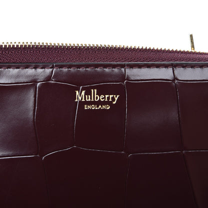 Mulberry Crocodile Embossed Medium Zip Around Wallet Burgundy 7 of 8