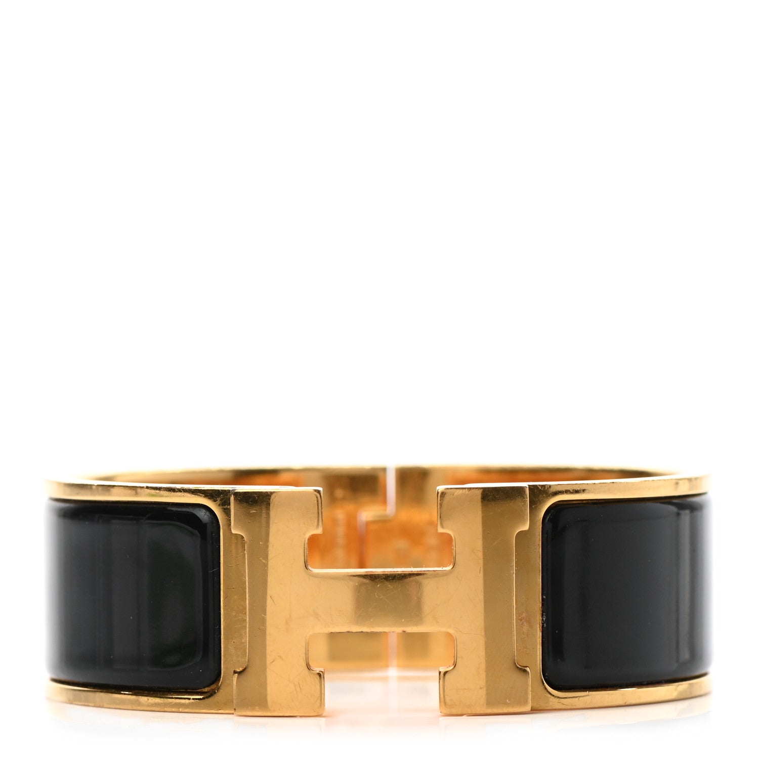 Hermes Enamel Wide Clic Clac H Bracelet PM Black 1 of 5