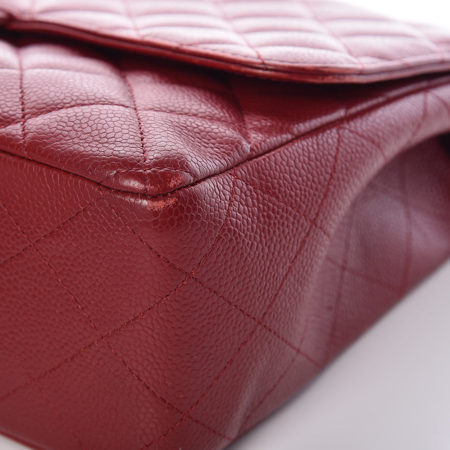 Caviar Quilted Jumbo Single Flap Red
