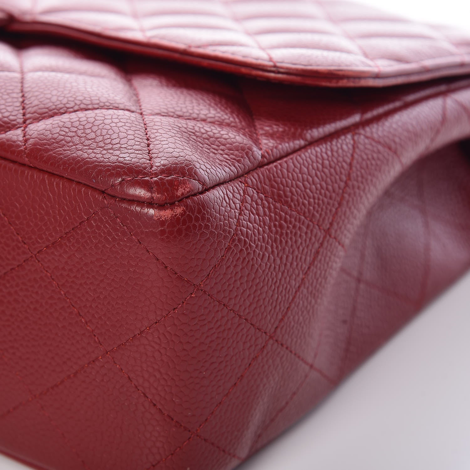 Chanel Caviar Quilted Jumbo Single Flap Red 24 of 27