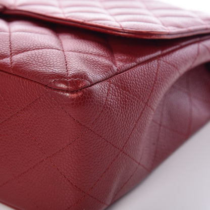 Chanel Caviar Quilted Jumbo Single Flap Red 24 of 27
