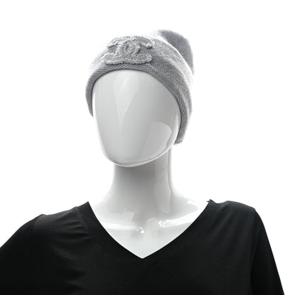 Chanel Cashmere CC Beanie Hat Grey 2 of 5