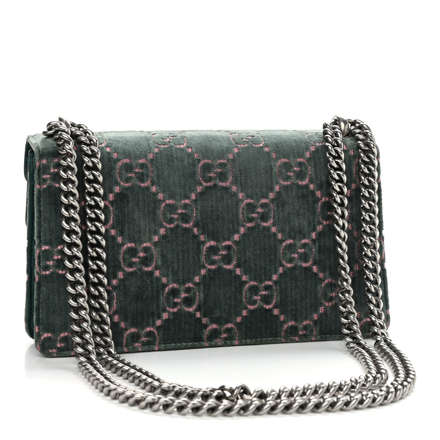 Velvet Moon Calfskin Crystal GG Monogram Small Dionysus Shoulder Bag Avio Dusty Pink Black Diamond
