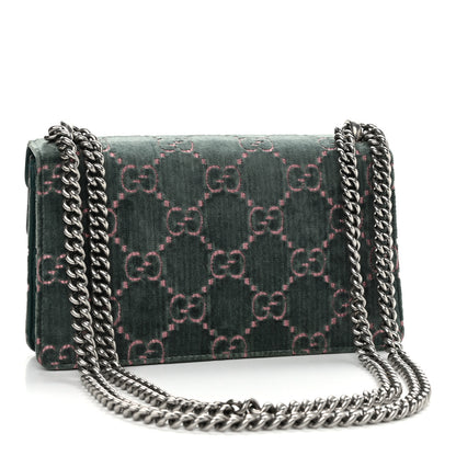 Gucci Velvet Moon Calfskin Crystal GG Monogram Small Dionysus Shoulder Bag Avio Dusty Pink Black Diamond 3 of 12