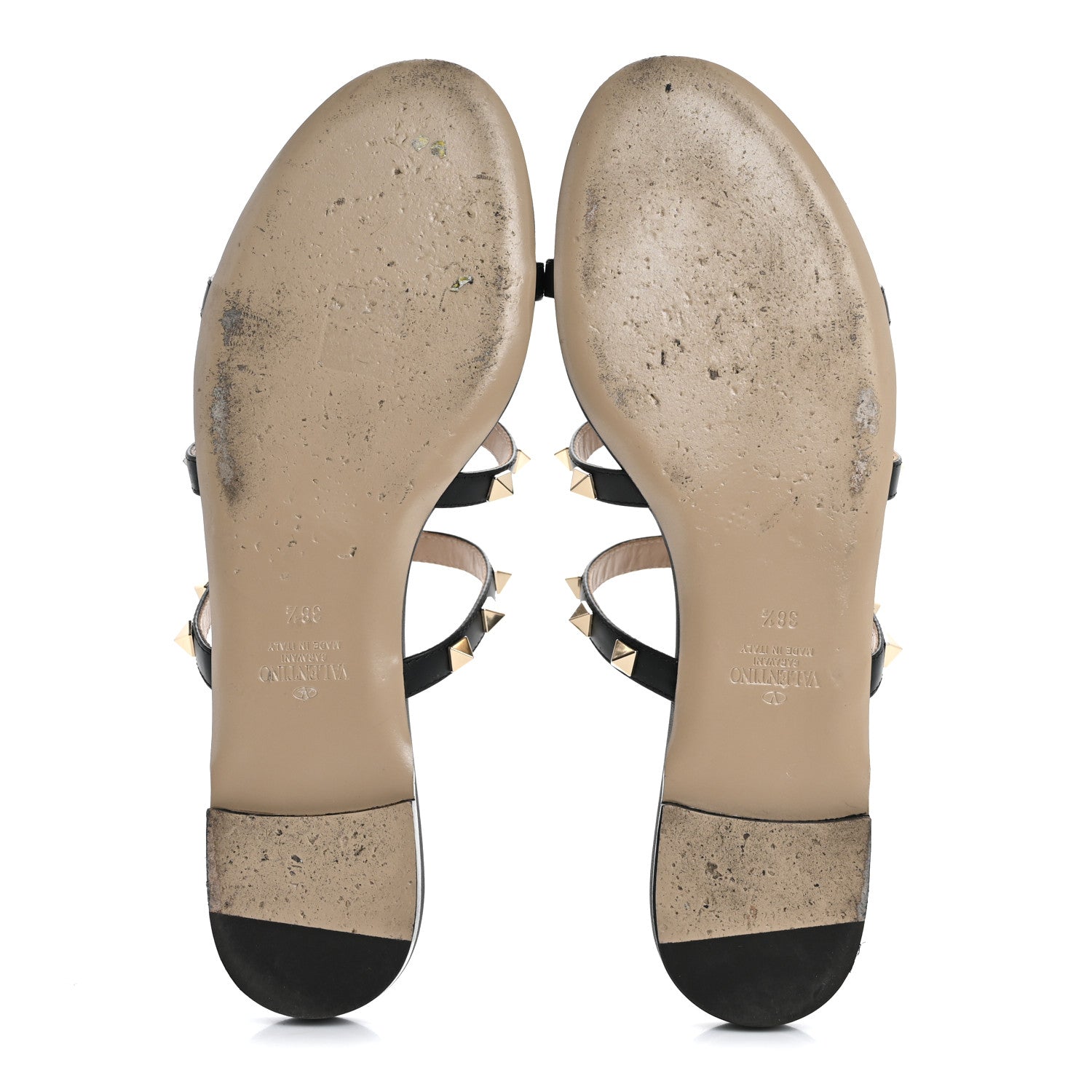Valentino Garavani Nappa Rockstud Caged Flat Slide Sandals 38.5 Black 6 of 10
