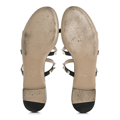 Valentino Garavani Nappa Rockstud Caged Flat Slide Sandals 38.5 Black 6 of 10