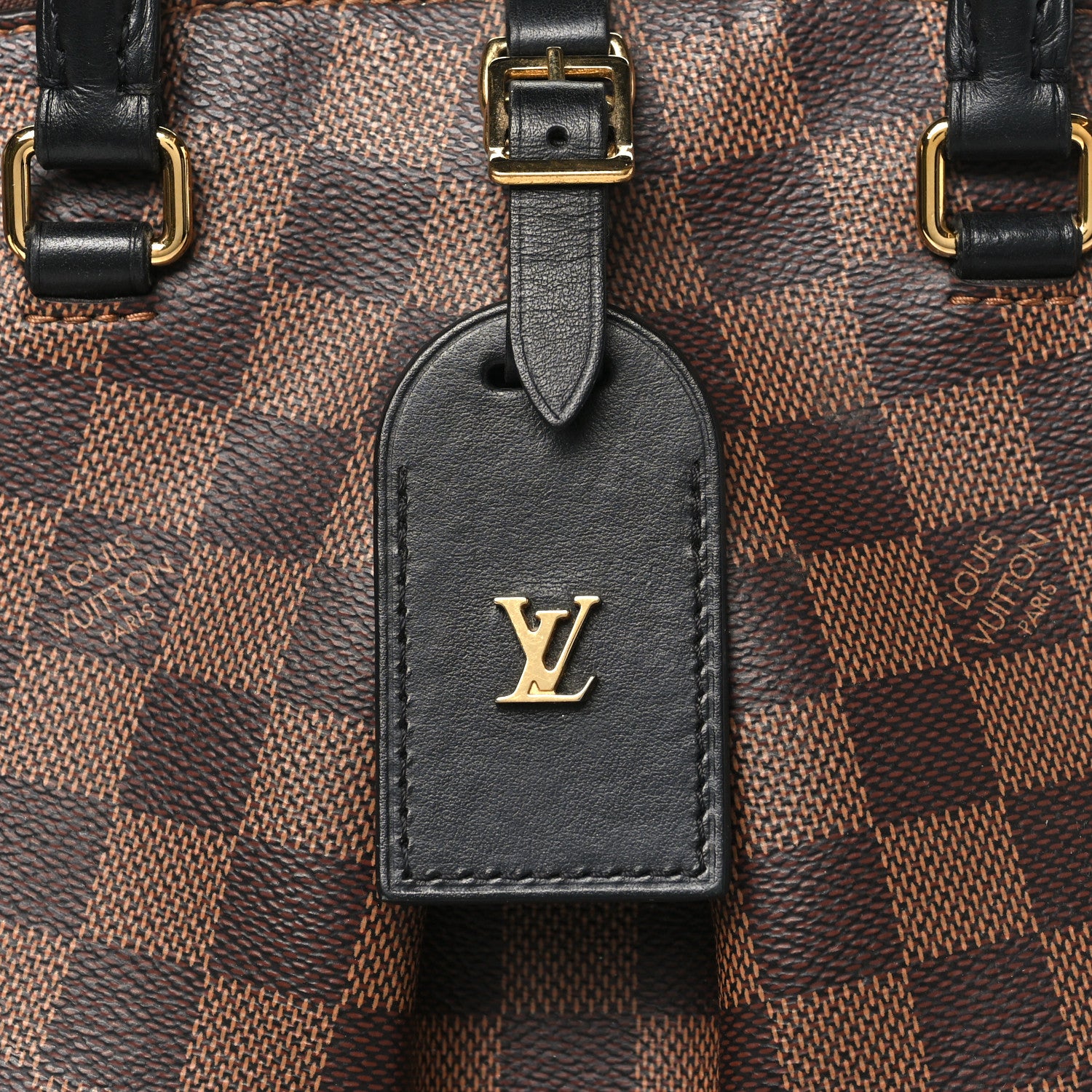 Louis Vuitton Damier Ebene Odeon Tote MM Black 7 of 12