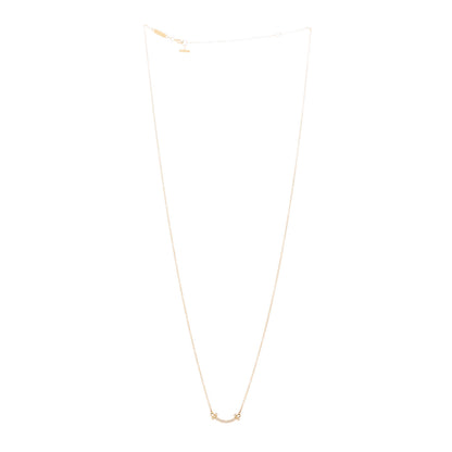 Tiffany 18K Yellow Gold Diamond Mini T Smile Pendant Necklace 3 of 5
