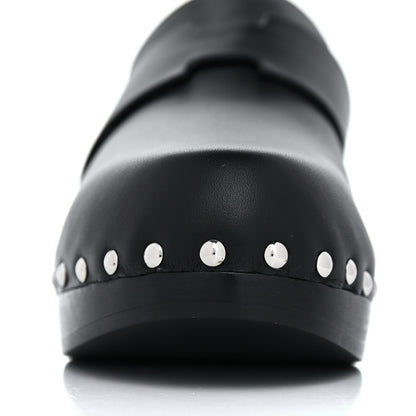 Hermes Calfskin Calya Mules 37 Black 10 of 14