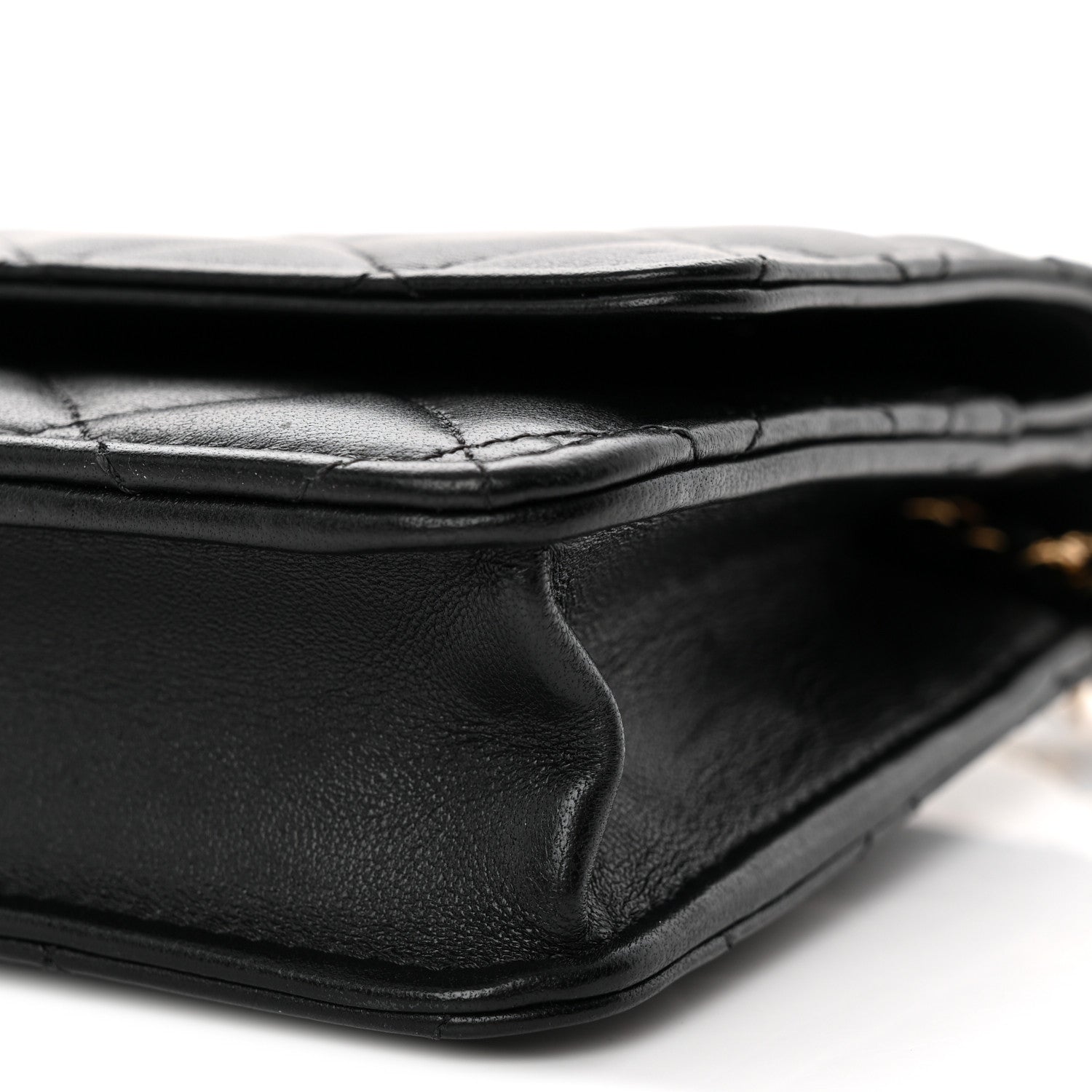 Chanel Lambskin Quilted Wallet On Chain WOC Black 11 of 12