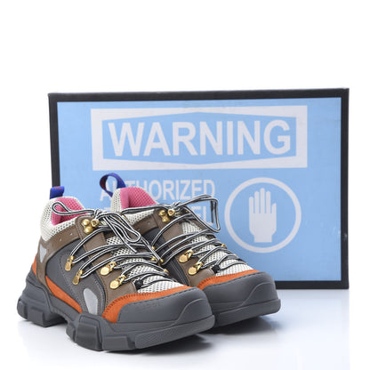 Gucci X SEGA Mesh Canvas Calfskin Womens Flashtrek Sneakers 37.5 White Box Pink Ardesia Loess 8 of 8