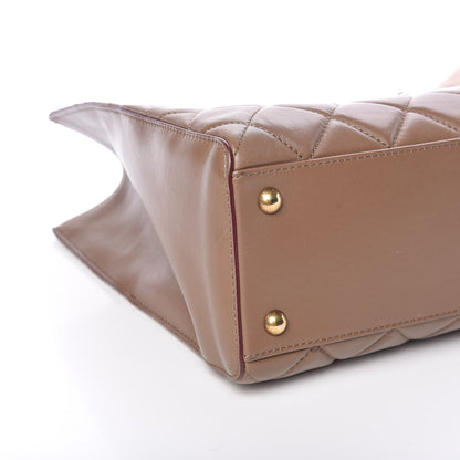 Chanel Calfskin Quilted Large Shopping Tote Brown 9 of 11