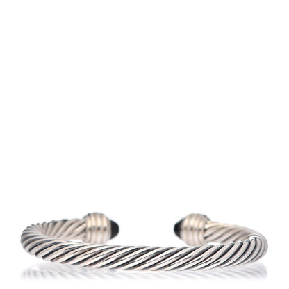 David Yurman Sterling Silver Diamond Black Onyx 7mm Cable Classics Bracelet 3 of 4