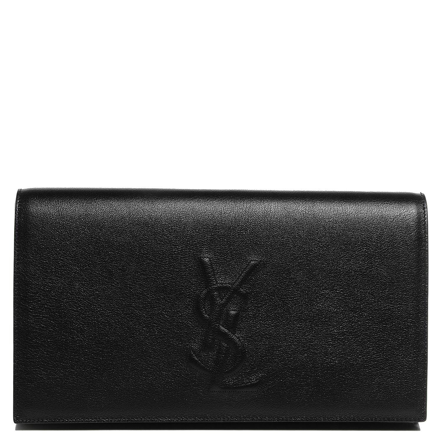 Saint Laurent Calfskin Monogram Large Belle De Jour Clutch Black 1 of 7
