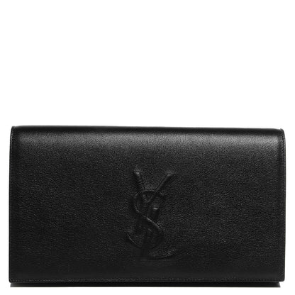 Saint Laurent Calfskin Monogram Large Belle De Jour Clutch Black 1 of 7