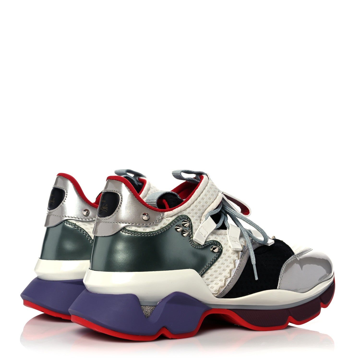 Christian Louboutin Mesh Patent Red Runner Flat Sneaker 39.5 Multicolor 4 of 8