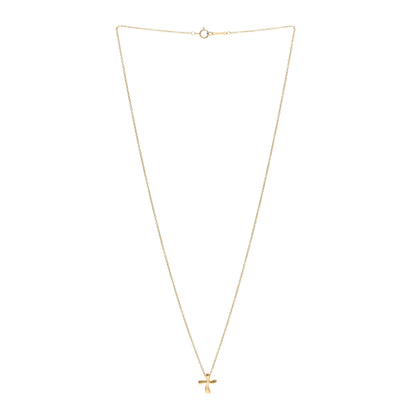 Tiffany 18K Yellow Gold 9mm Elsa Peretti Cross Pendant Necklace 3 of 4