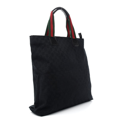 Gucci Nylon Monogram Large Web Handle Vertical Tote Black 3 of 12