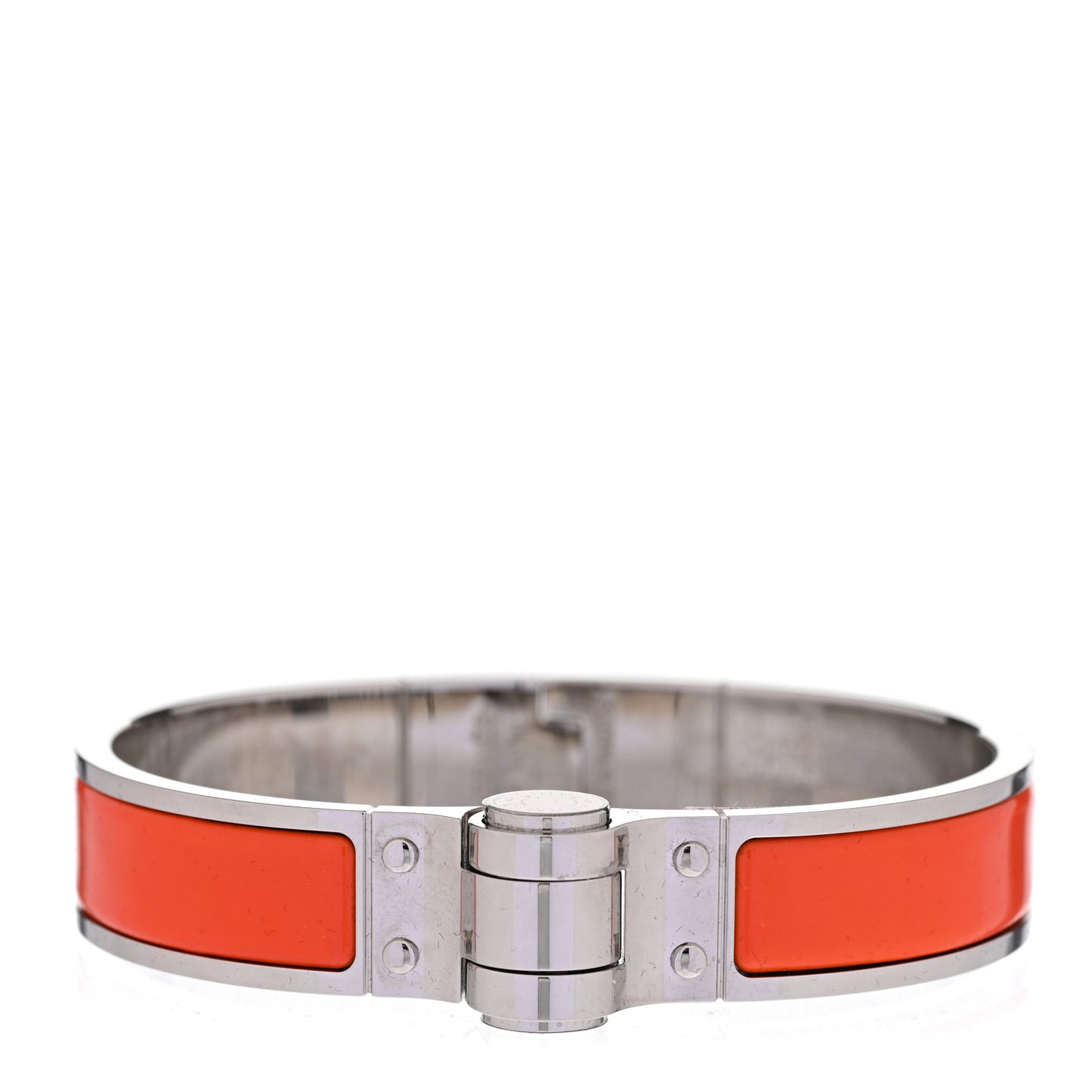 Enamel Charniere Uni Narrow Hinged Bracelet S Orange Fruite