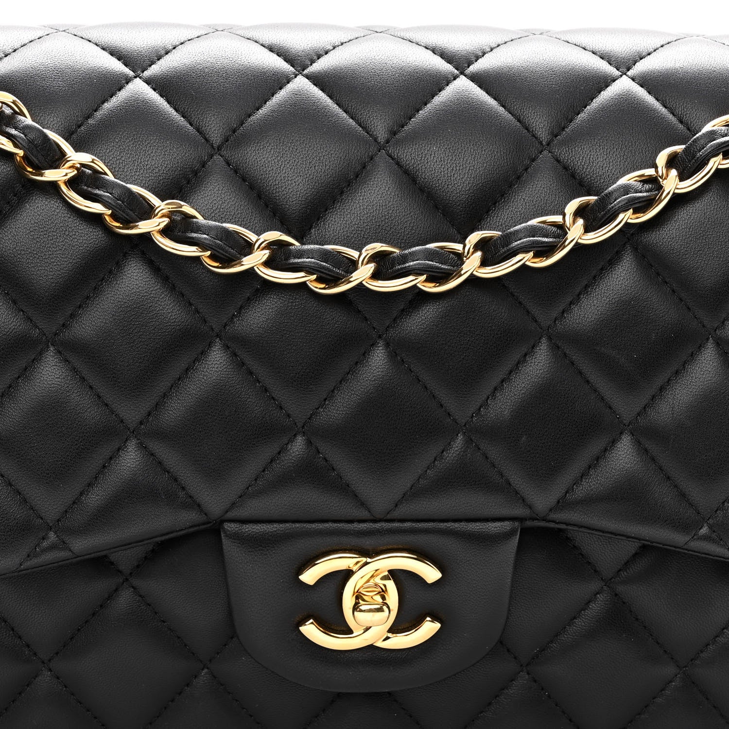Chanel Lambskin Quilted Jumbo Double Flap Black 8 of 11