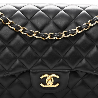 Chanel Lambskin Quilted Jumbo Double Flap Black 8 of 11