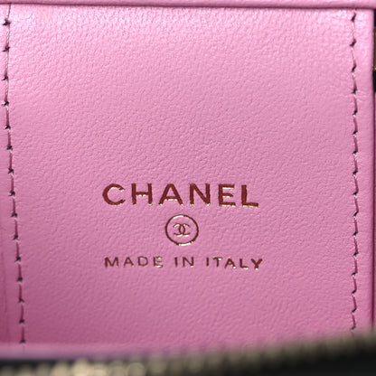 Chanel Lambskin Quilted Top Handle Mini Vanity Case With Chain Black Pink 6 of 11