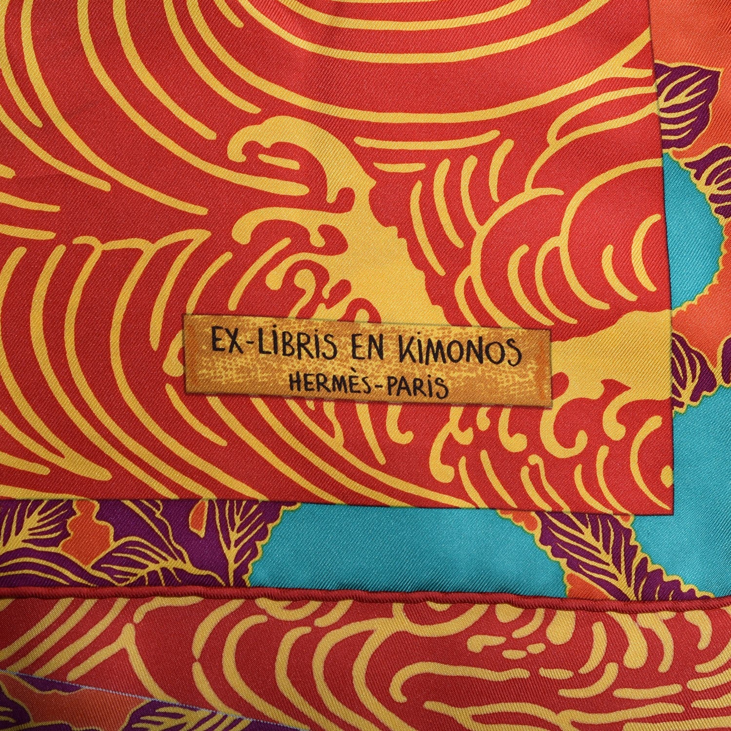 Hermes Silk Ex Libris En Monogram Kimonos Scarf 90 3 of 6