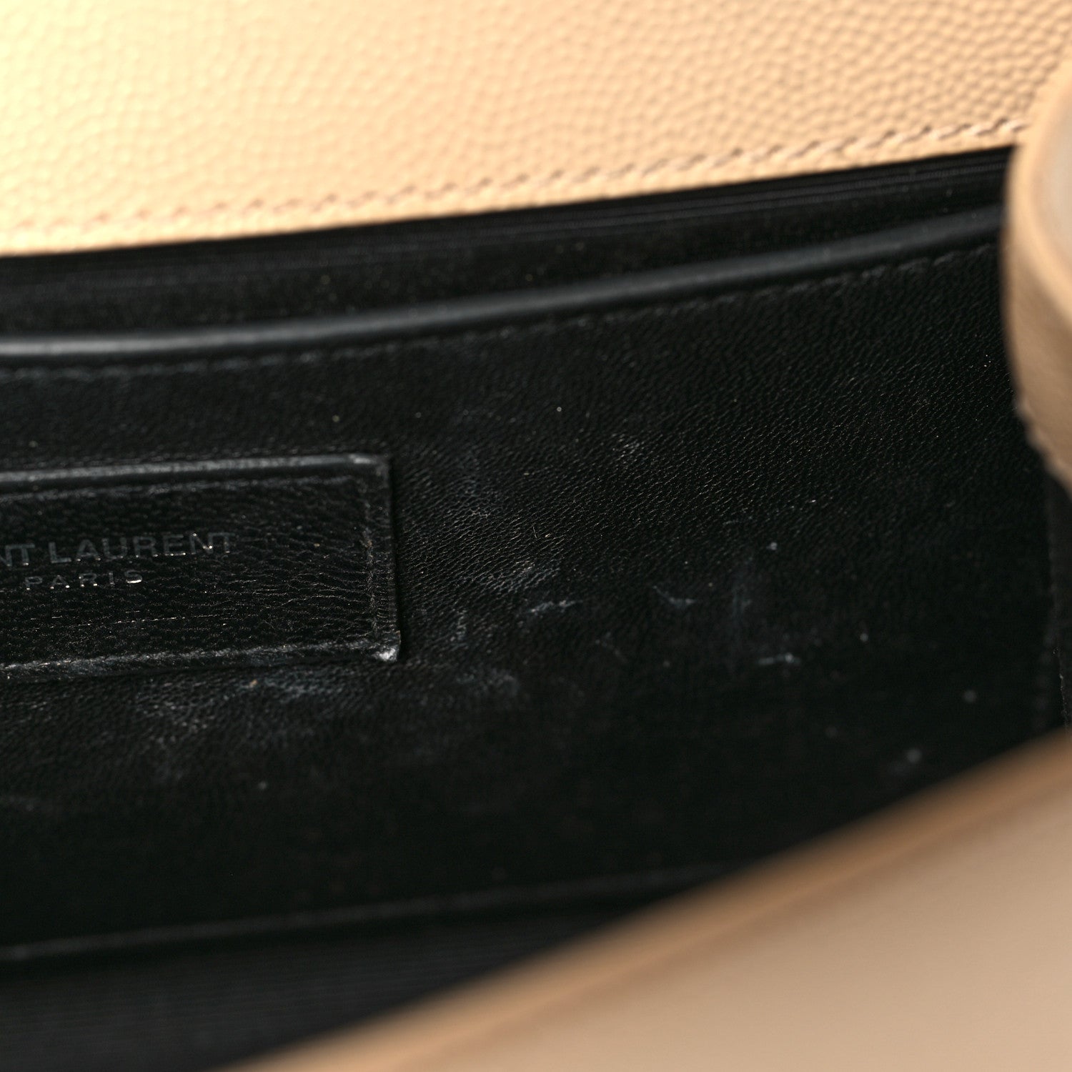 Saint Laurent Grain De Poudre Small Monogram Kate Satchel Dark Beige 10 of 14