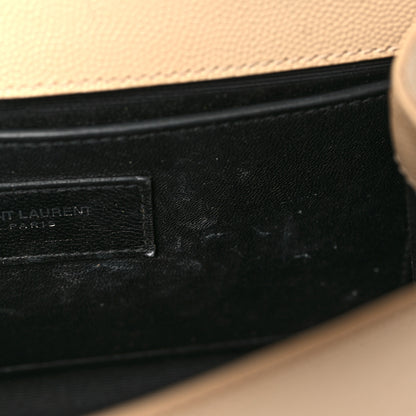 Saint Laurent Grain De Poudre Small Monogram Kate Satchel Dark Beige 10 of 14